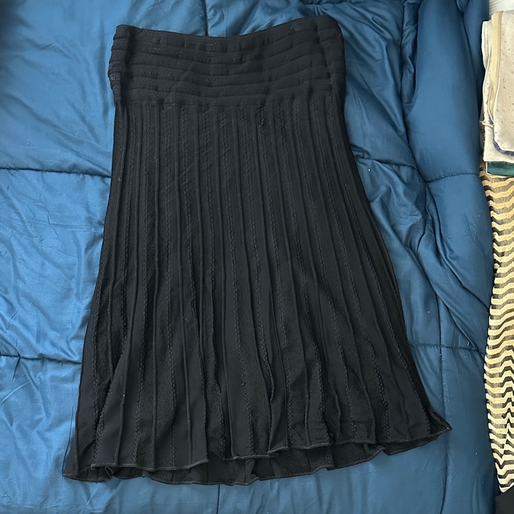 Missoni Elegant Black Pleated Knit Skirt